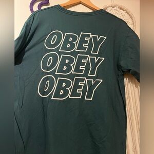 Obey Men's Teal Graphic Tee